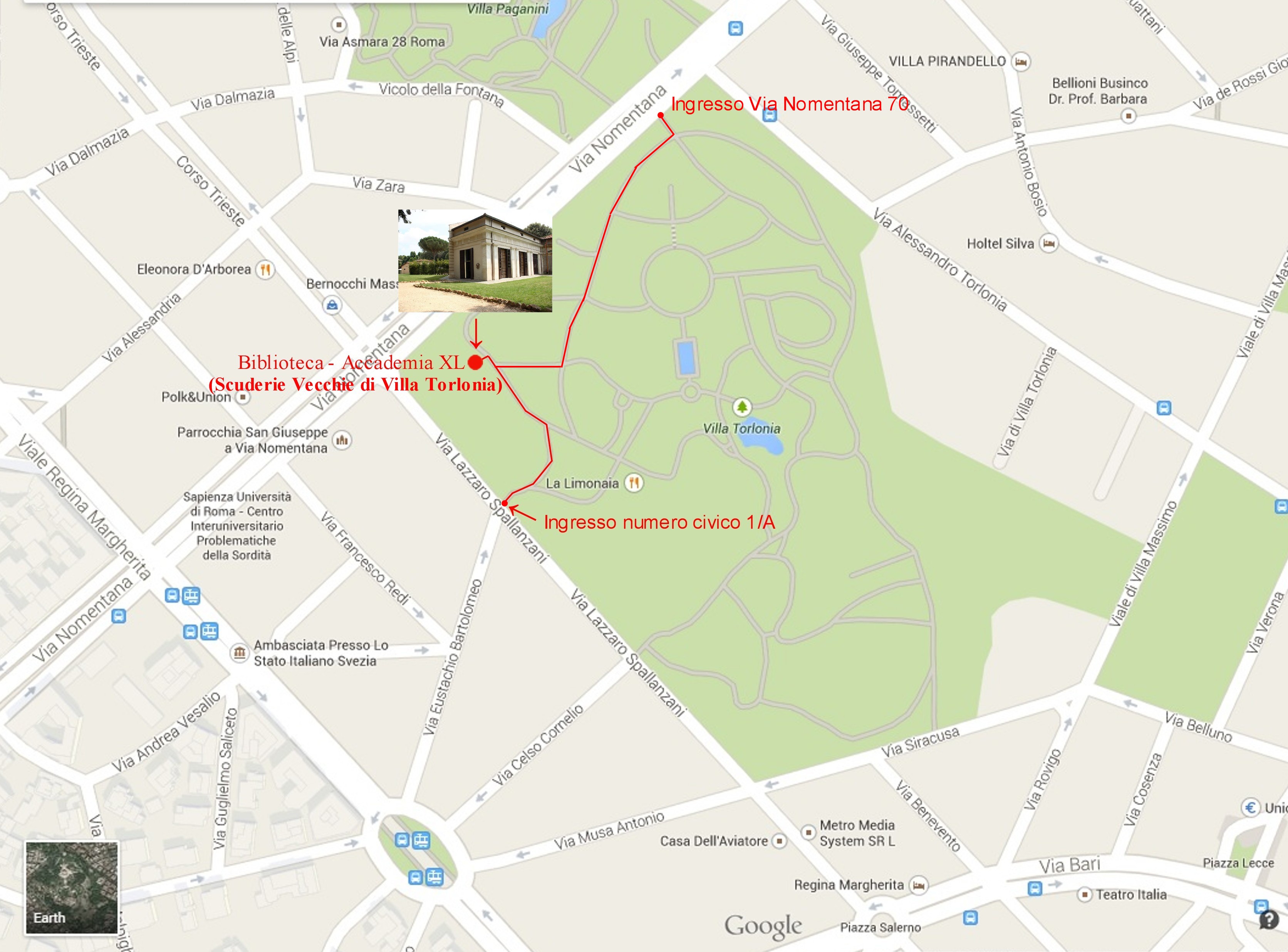 come arrivare percorso pedonale