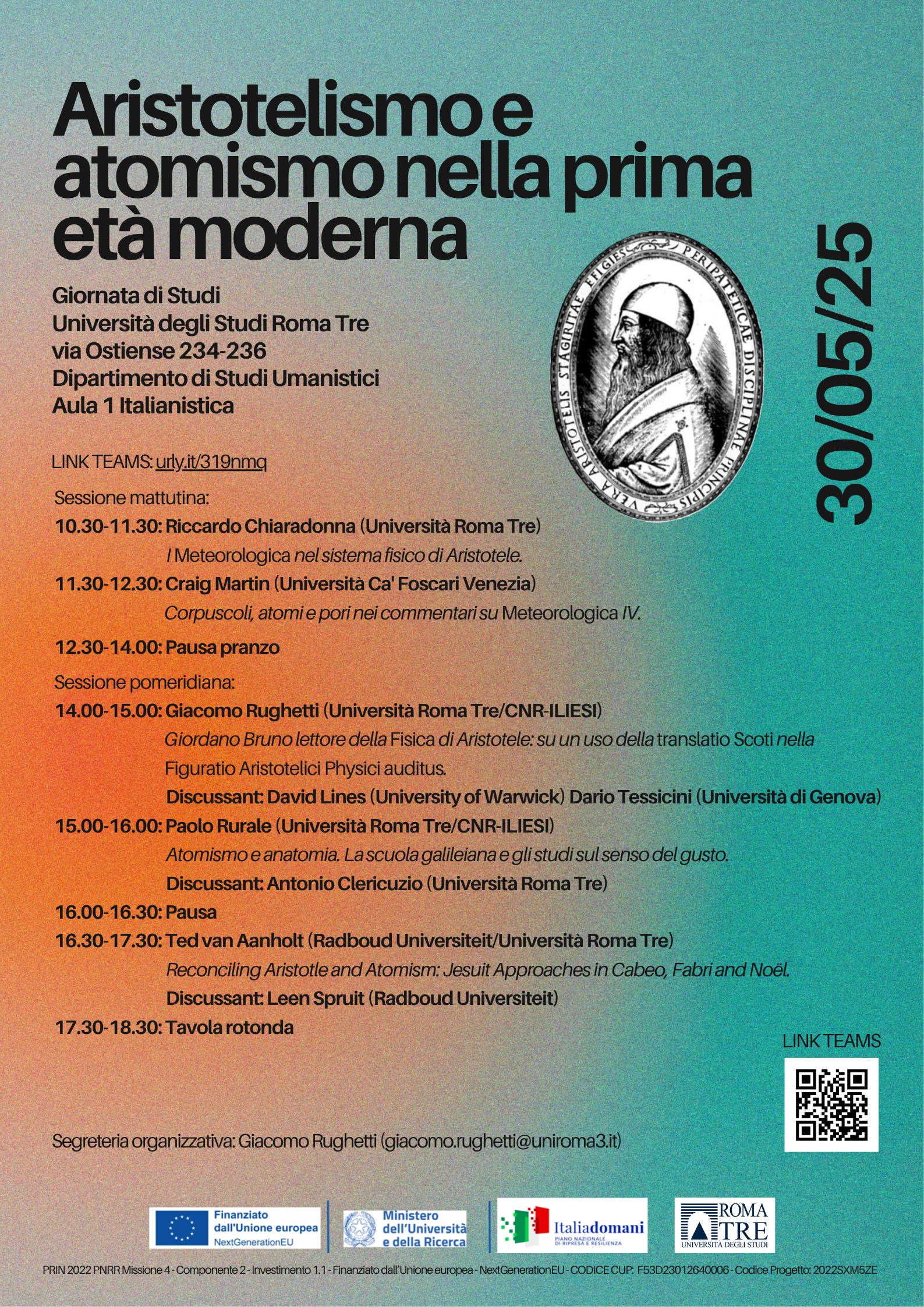 Locandina Aristotelismo e atomismo 100