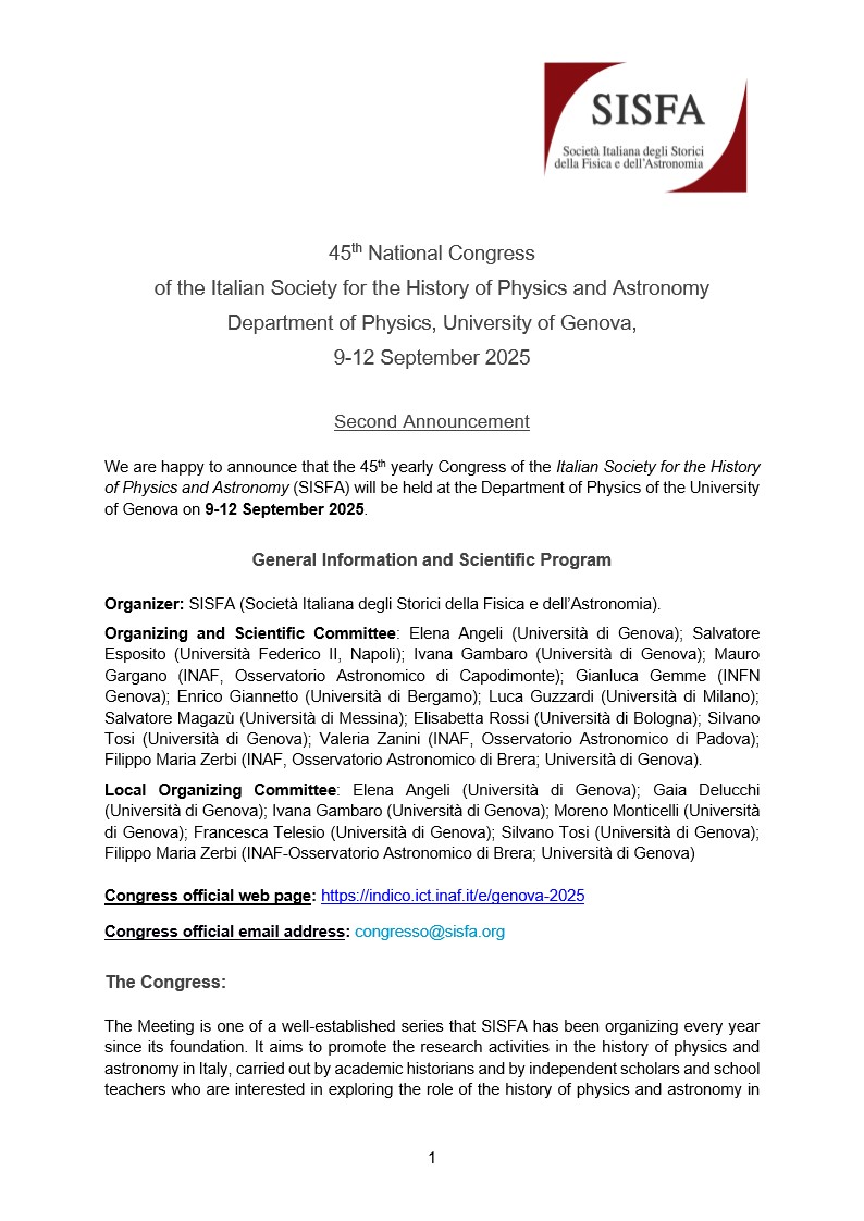 Second Bulletin 45 SISFA Congress 1