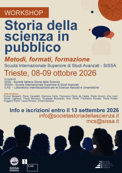 Storia della scienza in pubblico. Metodi, formati, formazione, 8-9 ottobre 2026